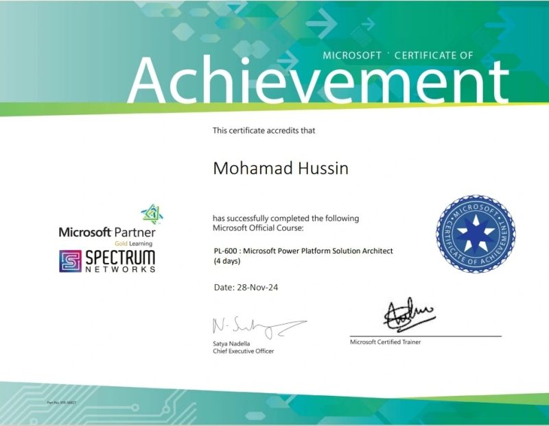 Power Platform Certificate